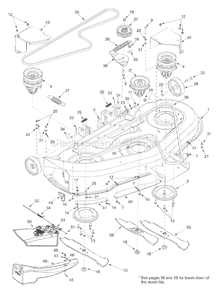 Page B Diagram and Parts List for 13AZ614H401 2003 Yard Man Lawn Tractor
